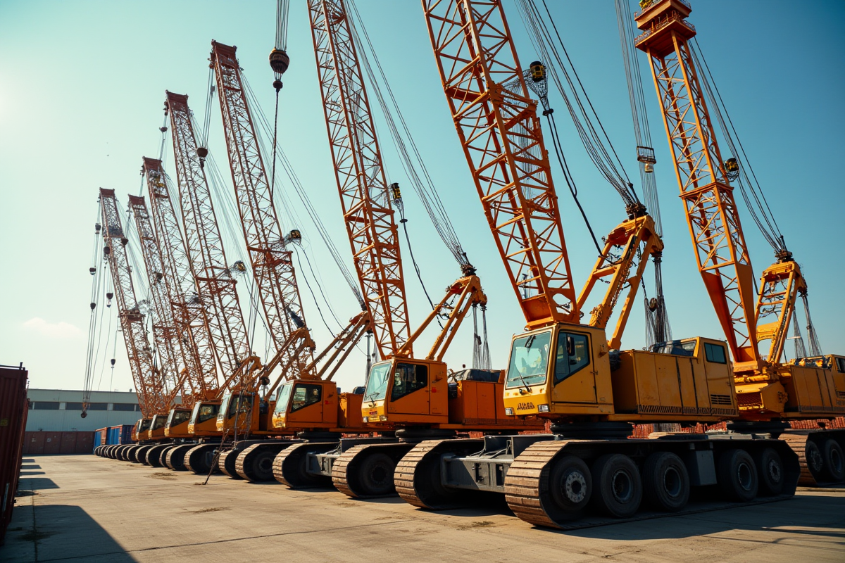 Plusieurs grues d