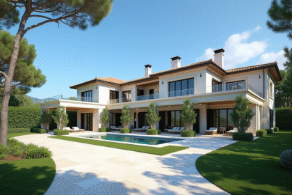 Villa de luxe avec jardins et allée élégante sur la Côte d'Azur
