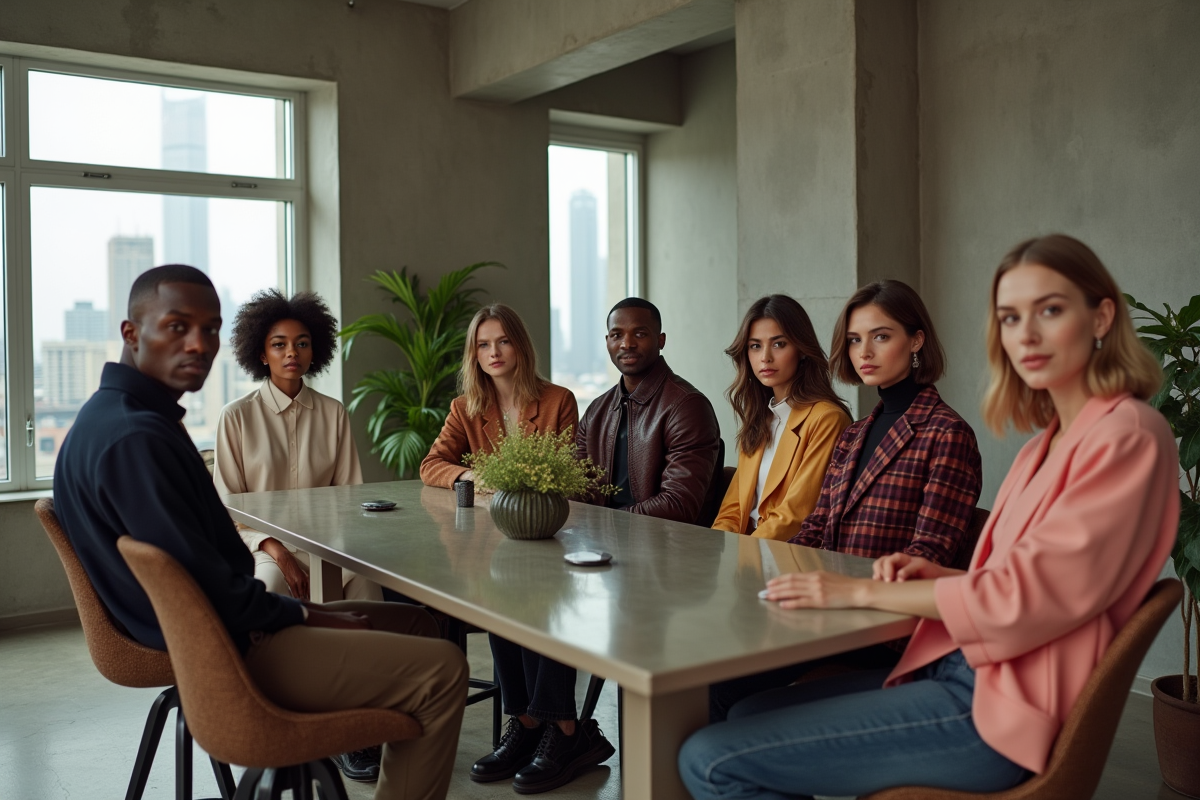 Jeunes fashionistas dans un loft moderne et lumineux