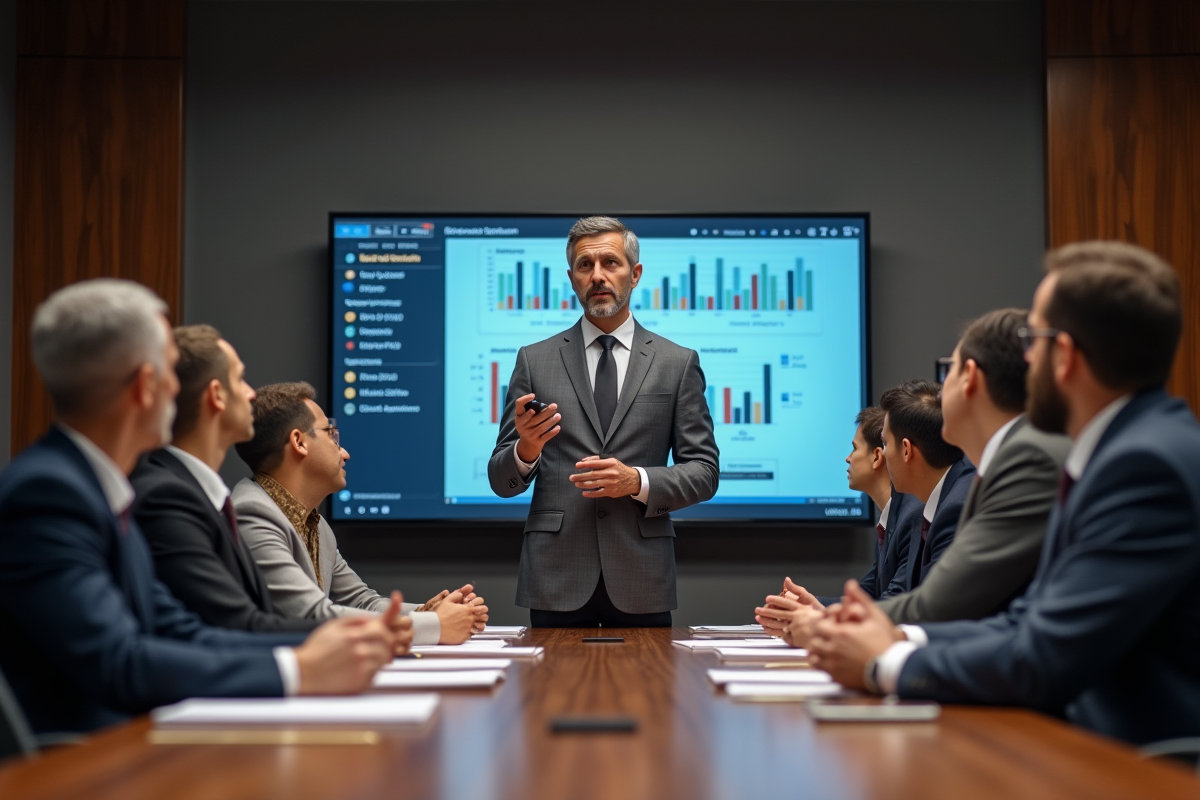 Groupe de professionnels lors d une réunion en entreprise