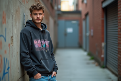 Jeune homme décontracté dans une rue urbaine