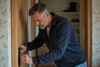 Serrure de porte défectueuse nécessitant un remplacement