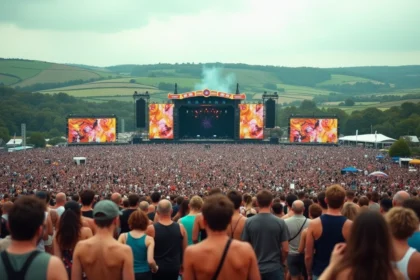 Foule immense devant la scène principale du festival des Vieilles Charrues en Bretagne lors de l'édition 2026
